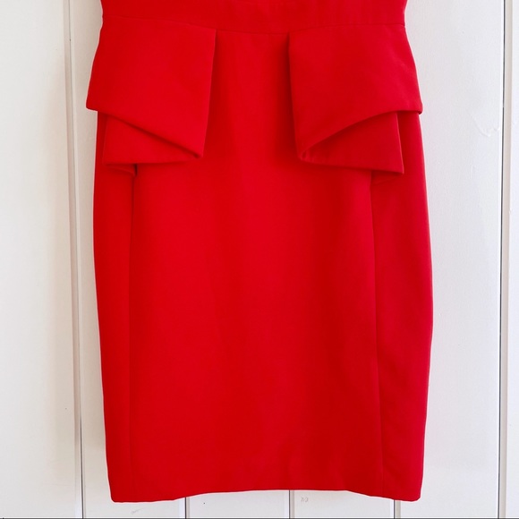 Aidan by Aidan Mattox Red Peplum Cocktail Dress - Picture 4 of 9